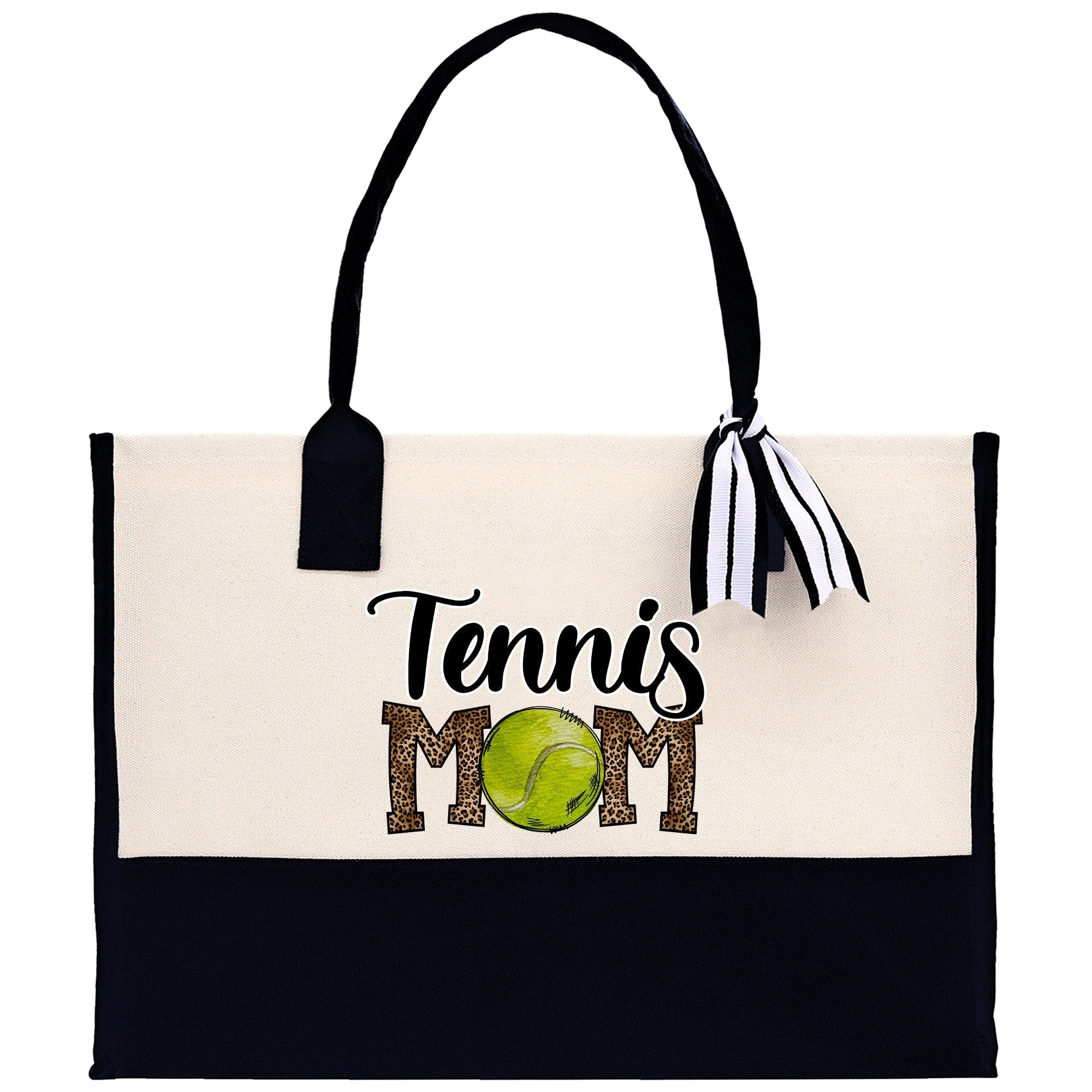 Tennis Mom Cotton Canvas Tote Bag Gift for Tennis Lover Bag Tennis Coach Gift Bag - Aaria Tees Aaria Tees
