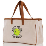 You Just Got Served Tennis Cotton Canvas Tote Bag Gift for Tennis Lover Bag Tennis Coach Gift Bag - Aaria Tees Aaria Tees