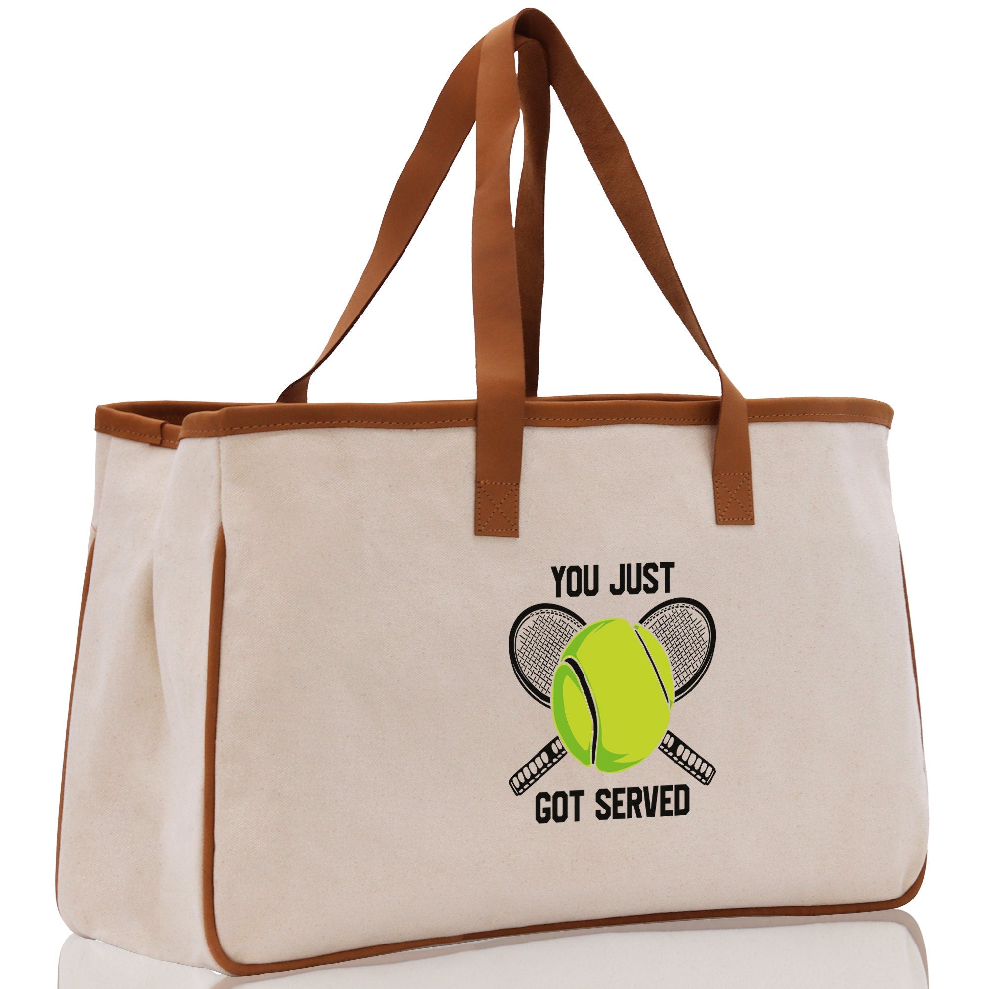 You Just Got Served Tennis Cotton Canvas Tote Bag Gift for Tennis Lover Bag Tennis Coach Gift Bag - Aaria Tees Aaria Tees