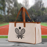 Tennis Personalization Cotton Canvas Tote Bag Gift for Tennis Lover Bag Tennis Coach Gift Bag - Aaria Tees Aaria Tees