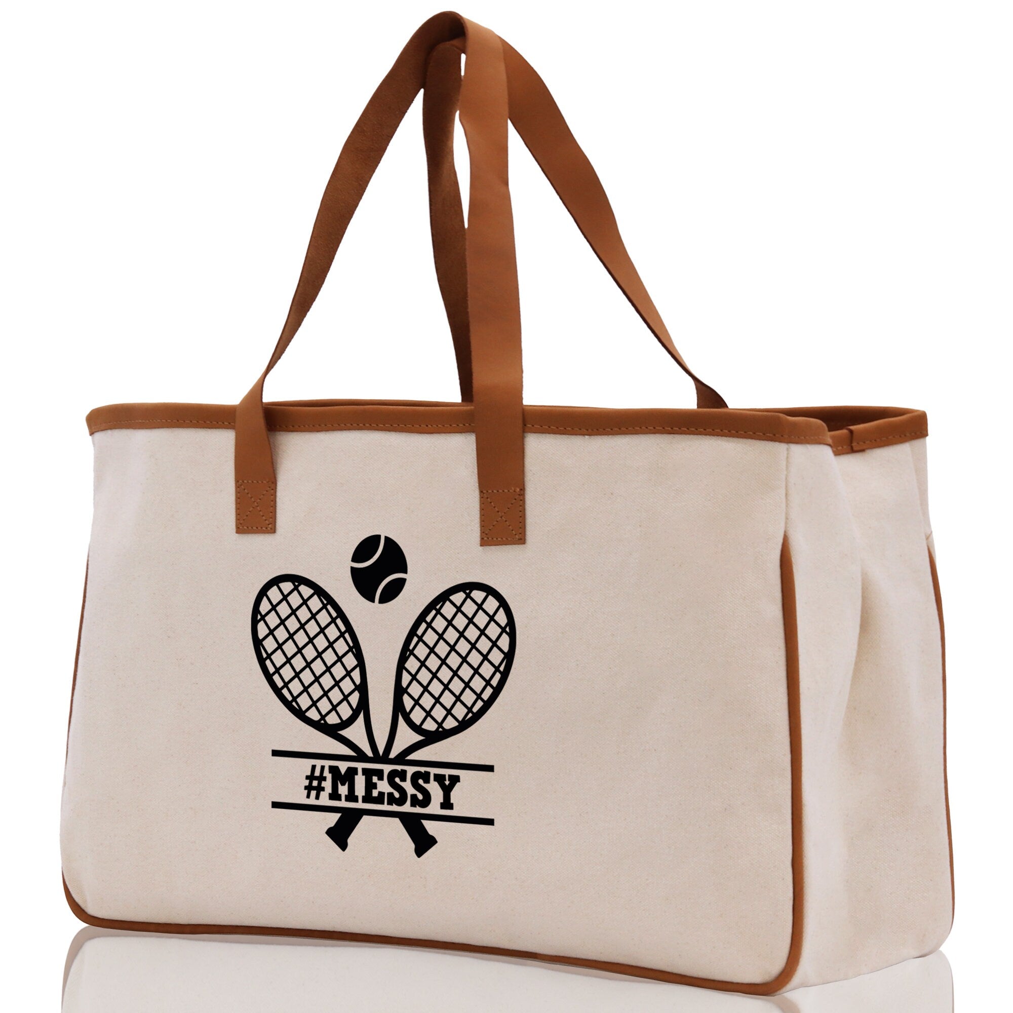 Tennis Personalization Cotton Canvas Tote Bag Gift for Tennis Lover Bag Tennis Coach Gift Bag - Aaria Tees Aaria Tees