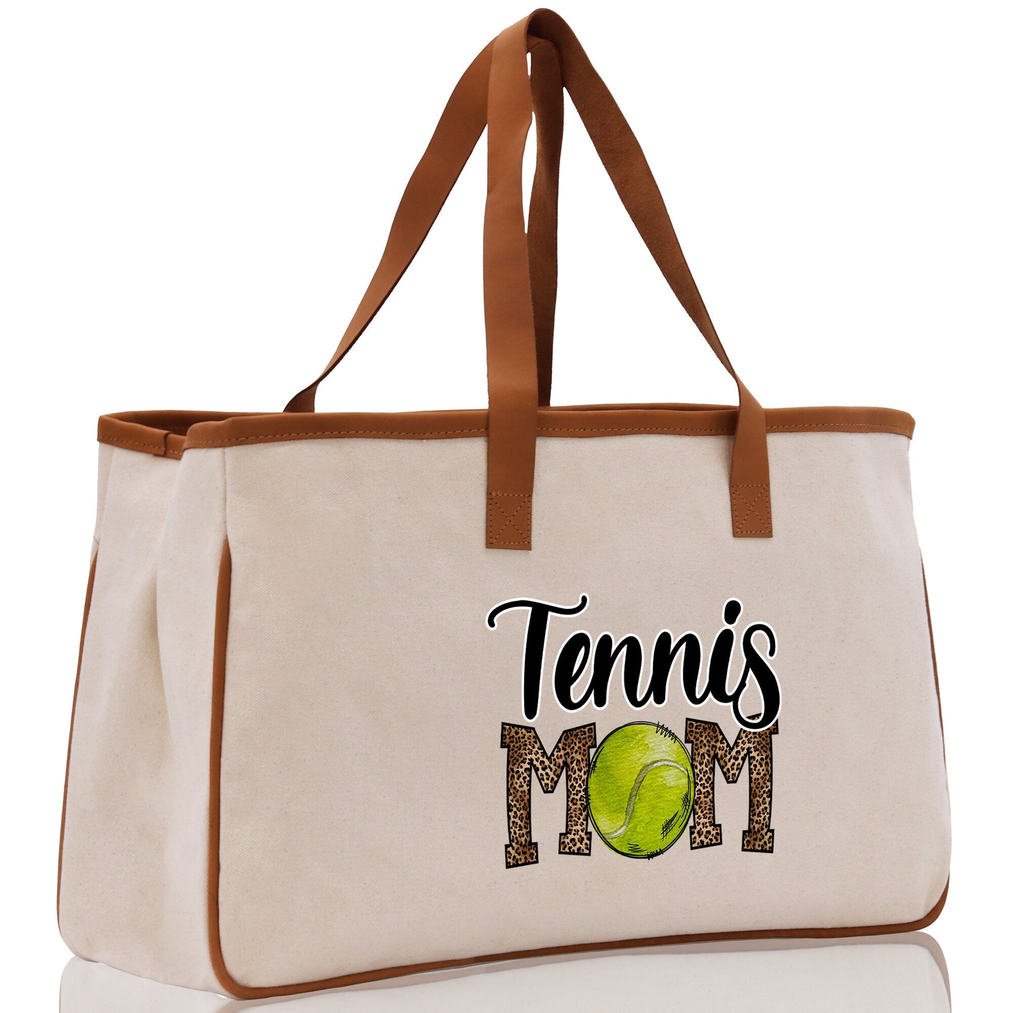 Tennis Mom Cotton Canvas Tote Bag Gift for Tennis Lover Bag Tennis Coach Gift Bag - Aaria Tees Aaria Tees