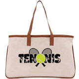 Tennis Silhouette Cotton Canvas Tote Bag Gift for Tennis Lover Bag Tennis Coach Gift Bag - Aaria Tees Aaria Tees