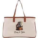 Tiger Mom And Baby Name Custom Cotton Canvas Tote Bag Custom Pet Lover Gift Pet Portrait Bag Personalized Pet Owner Gift Tote Bag - Aaria Tees Aaria Tees