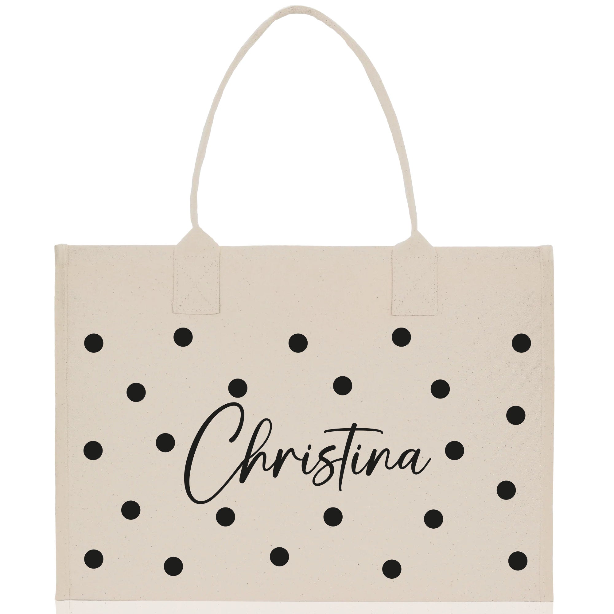 Polka Dot Mrs. Last Name Tote Bag Personalized Date Wedding Tote Bridal Shower Gift Honeymoon Gift Customized Wedding Gift Bridesmaid Gift - Aaria Tees Aaria Tees