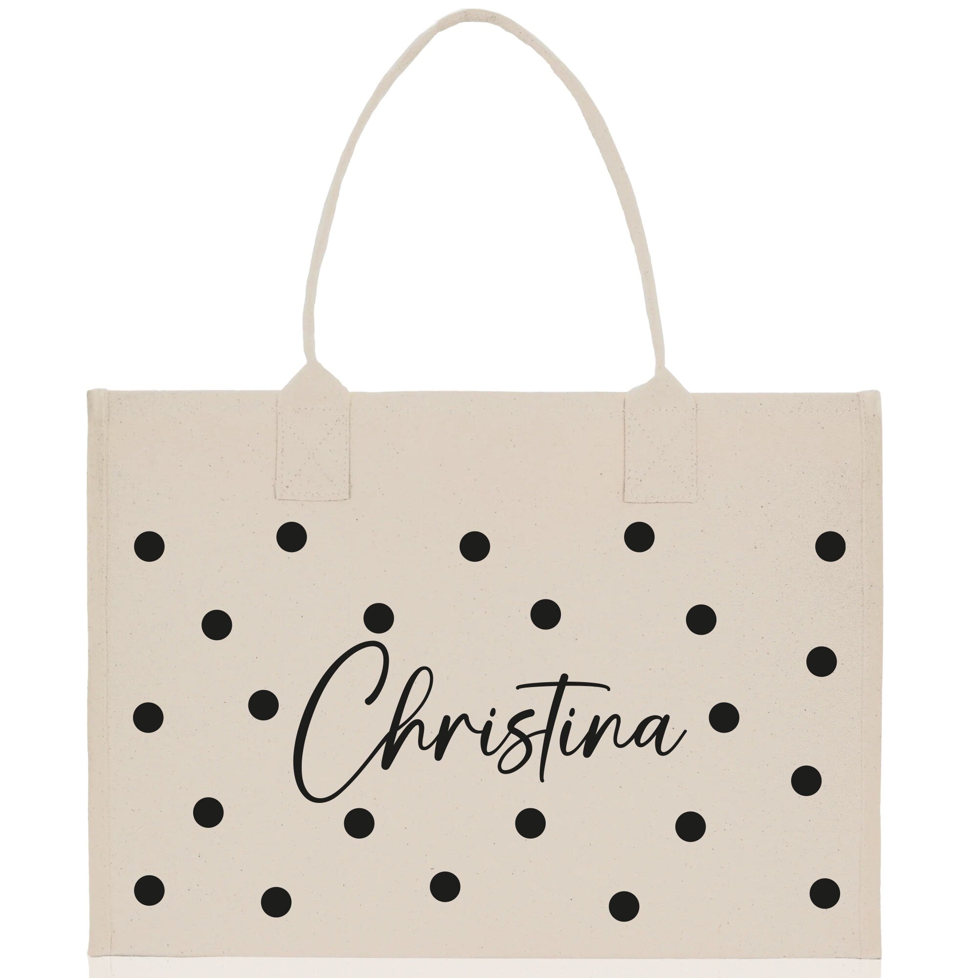 Polka Dot Mrs. Last Name Tote Bag Personalized Date Wedding Tote Bridal Shower Gift Honeymoon Gift Customized Wedding Gift Bridesmaid Gift - Aaria Tees Aaria Tees