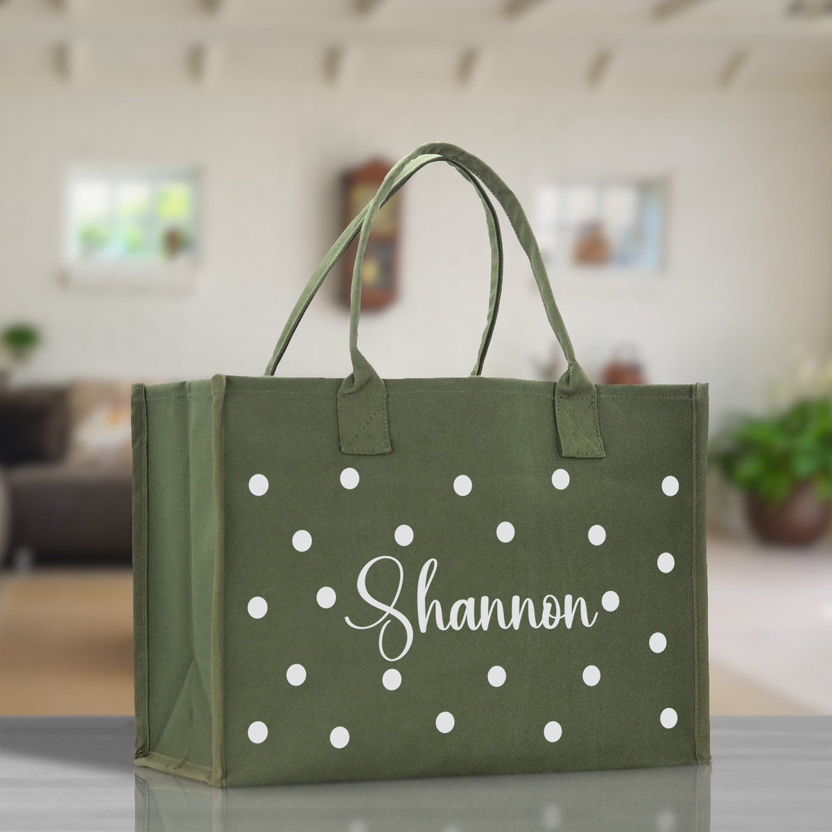 Polka Dot Mrs. Last Name Tote Bag Personalized Date Wedding Tote Bridal Shower Gift Honeymoon Gift Customized Wedding Gift Bridesmaid Gift - Aaria Tees