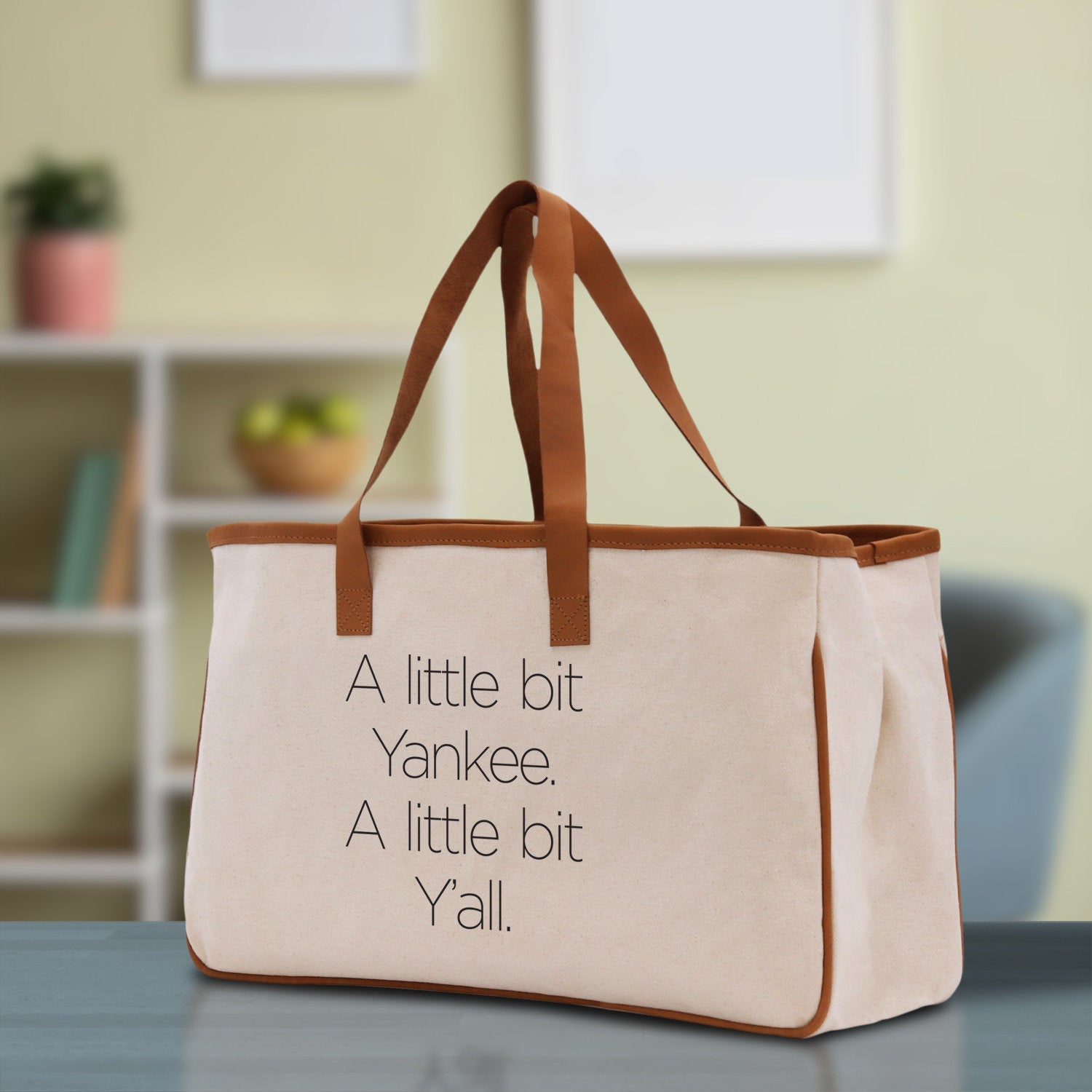 A Little Bit Yankee A Little Bit Y'all Bag Dog Mom Gift Mom Bag Mom Shopping Bag New Gift Best Mom Ever Bag Boy Girl Mama Tote - Aaria Tees Aaria Tees