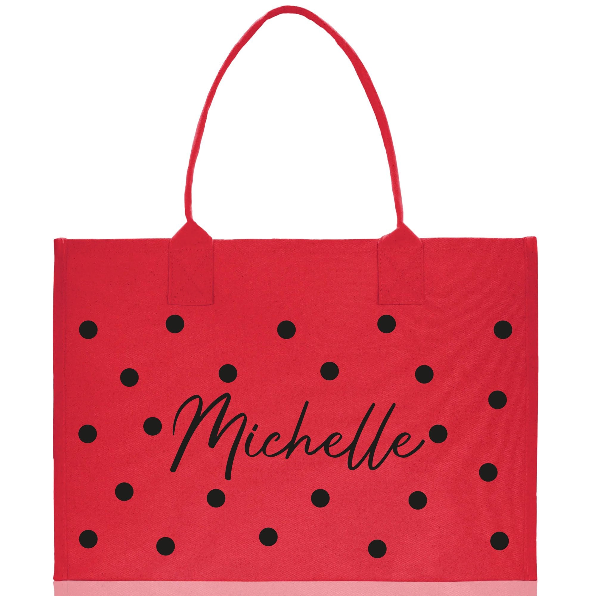 Polka Dot Mrs. Last Name Tote Bag Personalized Date Wedding Tote Bridal Shower Gift Honeymoon Gift Customized Wedding Gift Bridesmaid Gift - Aaria Tees Aaria Tees