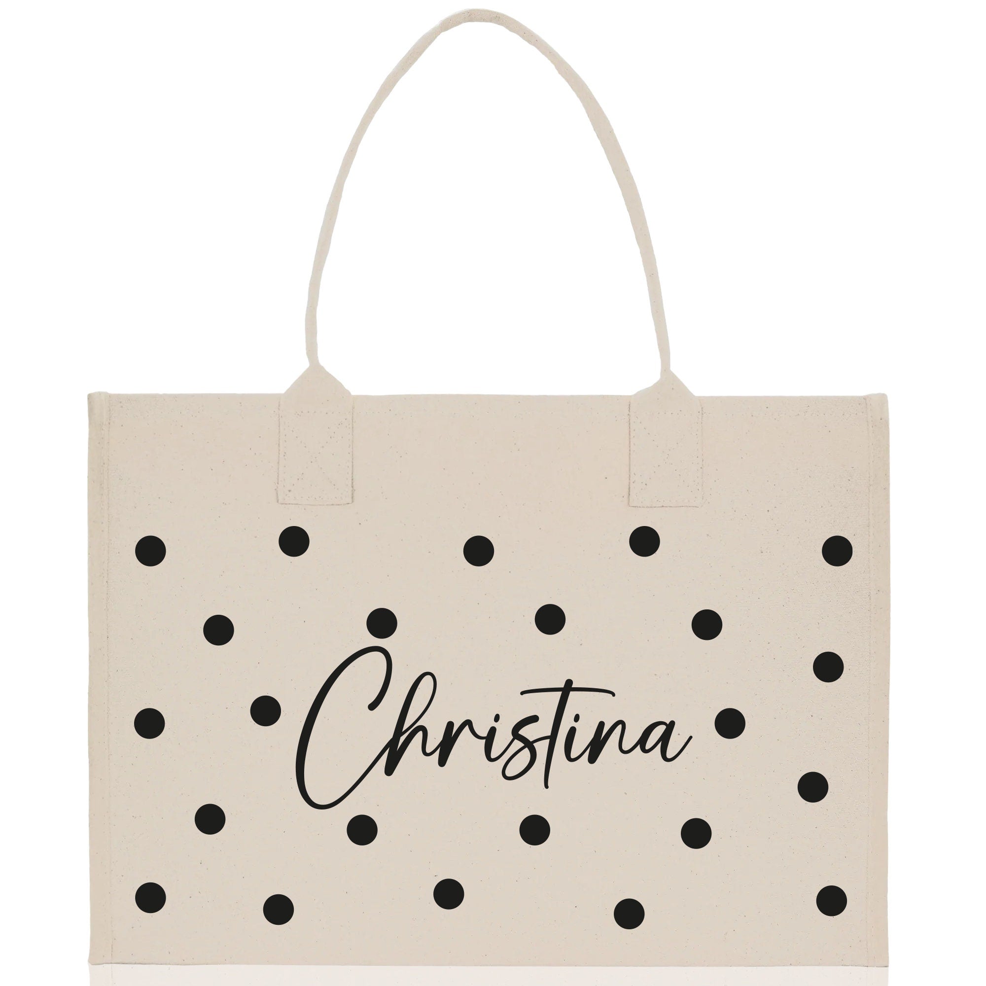 Polka Dot Mrs. Last Name Tote Bag Personalized Date Wedding Tote Bridal Shower Gift Honeymoon Gift Customized Wedding Gift Bridesmaid Gift - Aaria Tees Aaria Tees