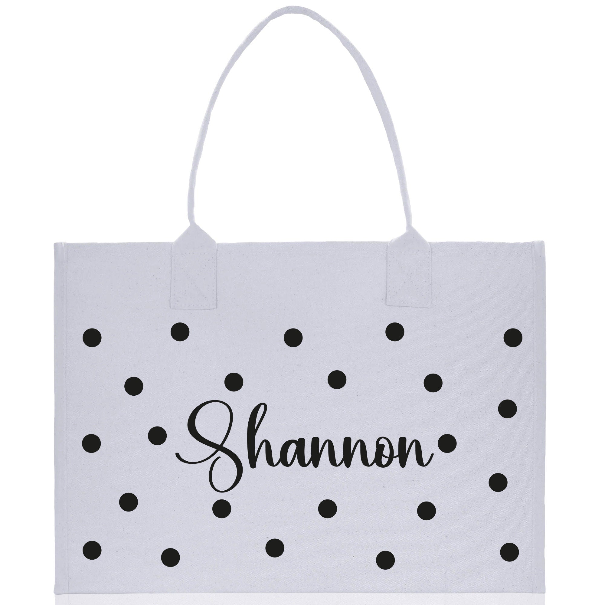 Polka Dot Mrs. Last Name Tote Bag Personalized Date Wedding Tote Bridal Shower Gift Honeymoon Gift Customized Wedding Gift Bridesmaid Gift - Aaria Tees Aaria Tees