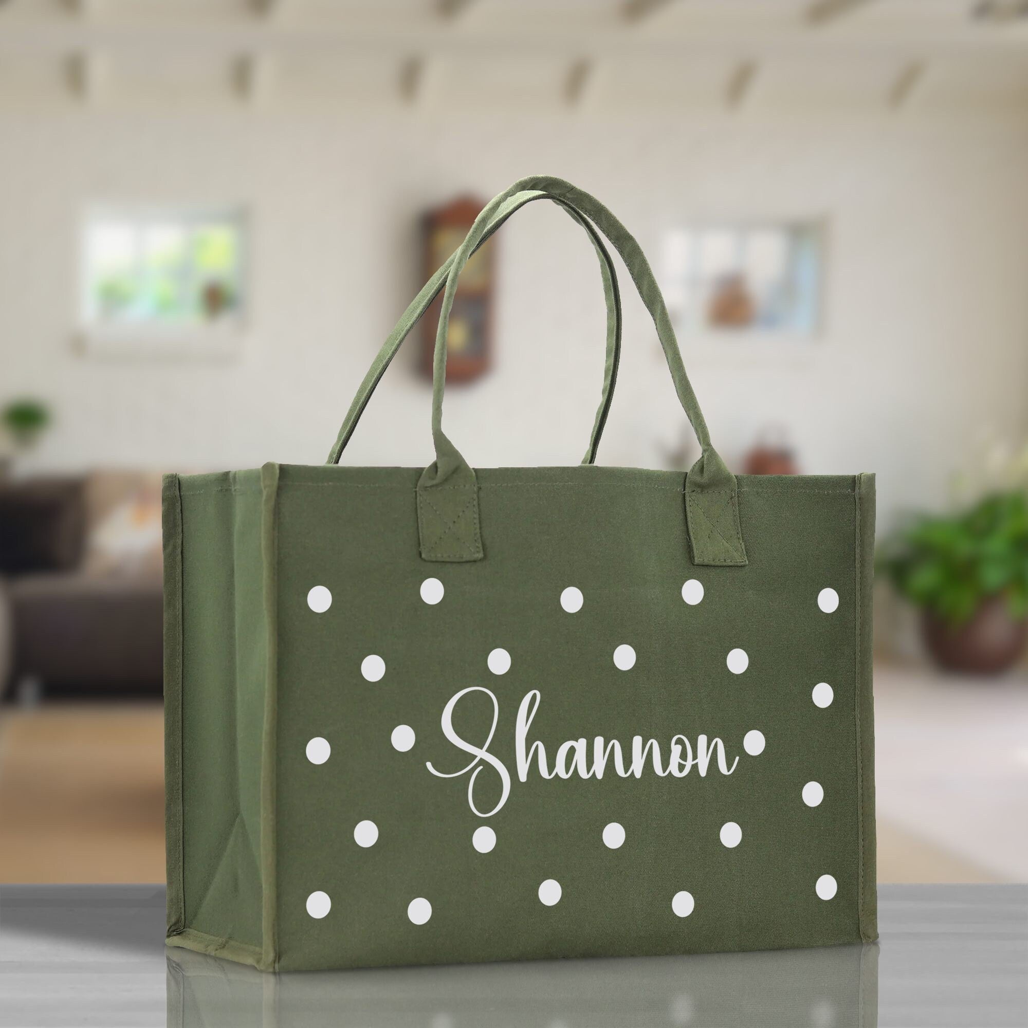 Polka Dot Mrs. Last Name Tote Bag Personalized Date Wedding Tote Bridal Shower Gift Honeymoon Gift Customized Wedding Gift Bridesmaid Gift - Aaria Tees Aaria Tees