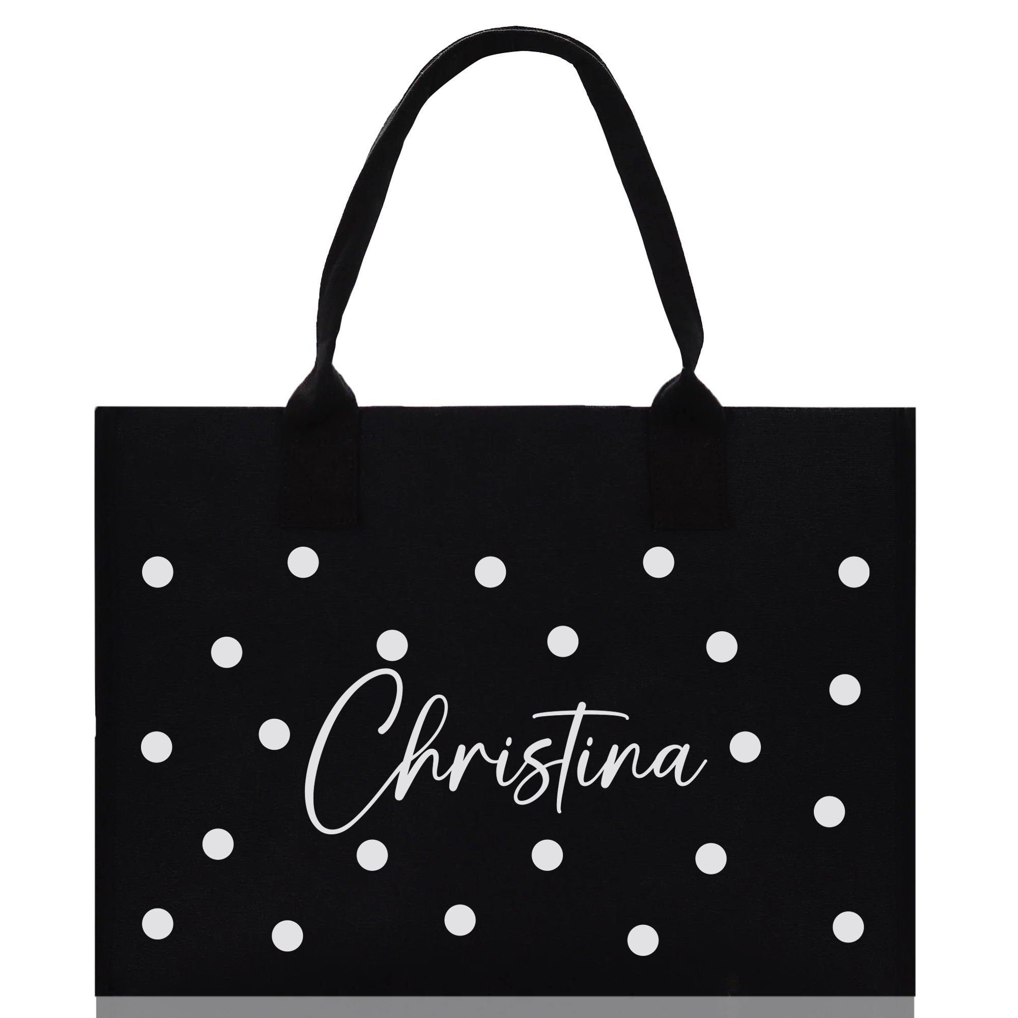 Polka Dot Mrs. Last Name Tote Bag Personalized Date Wedding Tote Bridal Shower Gift Honeymoon Gift Customized Wedding Gift Bridesmaid Gift - Aaria Tees Aaria Tees