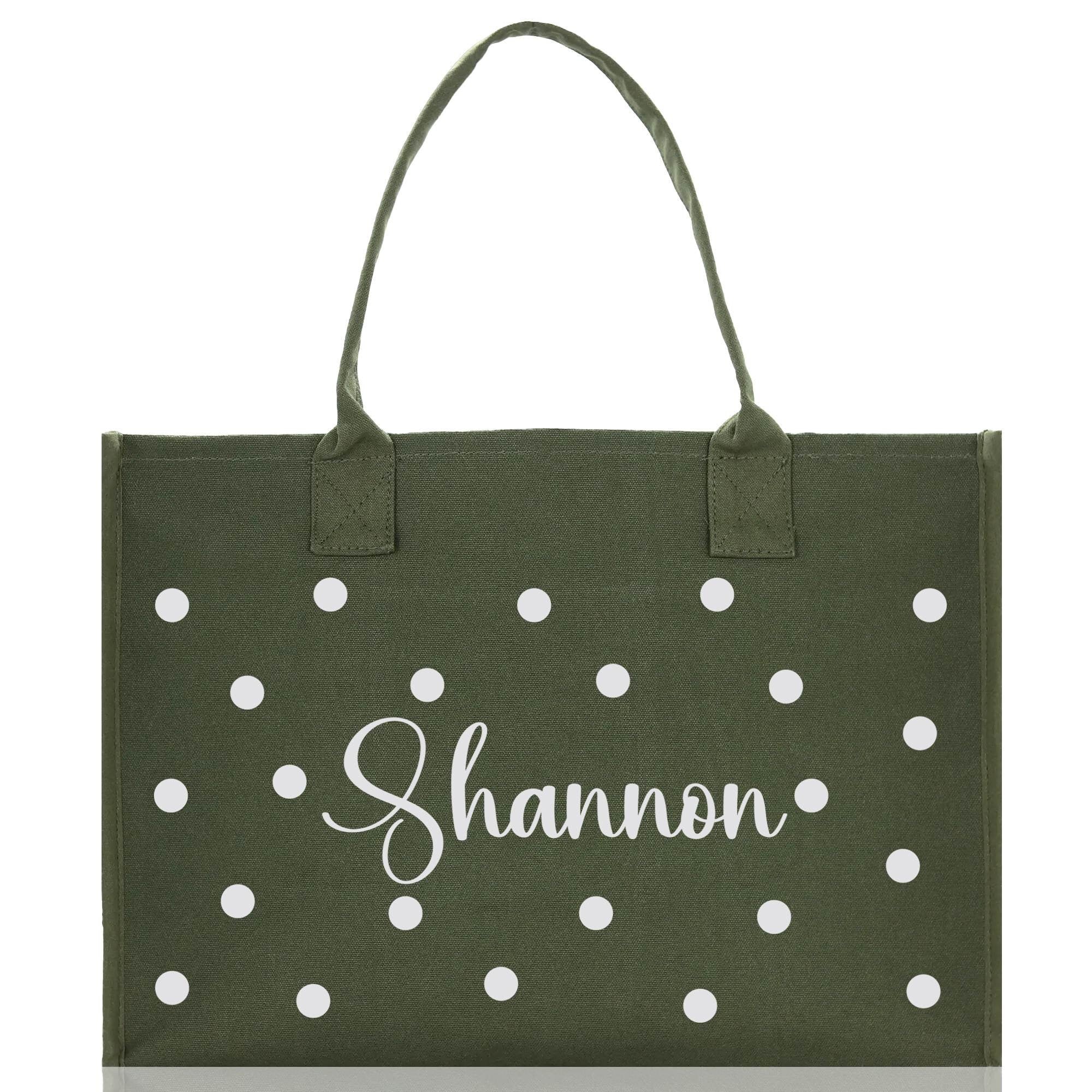Polka Dot Mrs. Last Name Tote Bag Personalized Date Wedding Tote Bridal Shower Gift Honeymoon Gift Customized Wedding Gift Bridesmaid Gift - Aaria Tees Aaria Tees