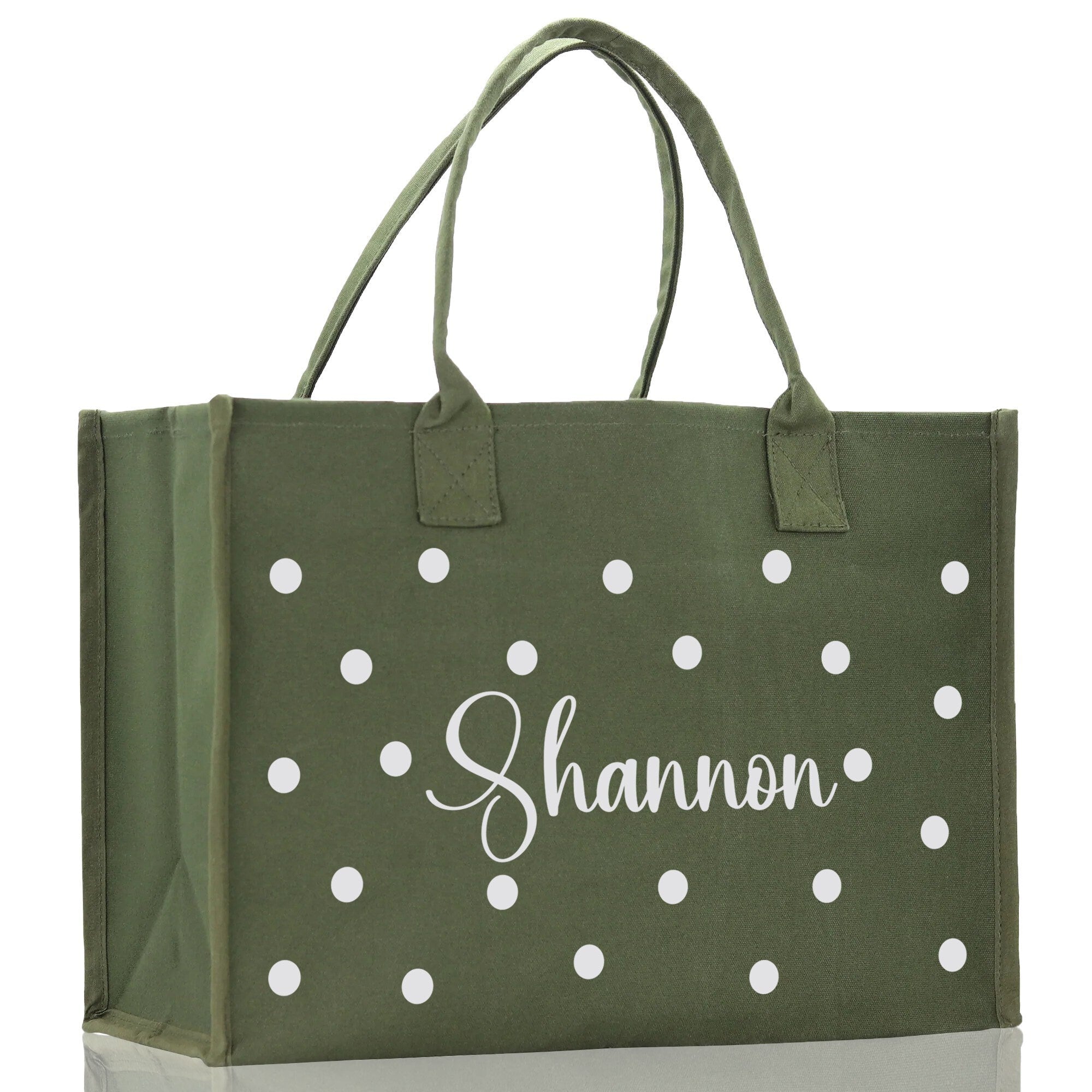 Polka Dot Mrs. Last Name Tote Bag Personalized Date Wedding Tote Bridal Shower Gift Honeymoon Gift Customized Wedding Gift Bridesmaid Gift - Aaria Tees Aaria Tees