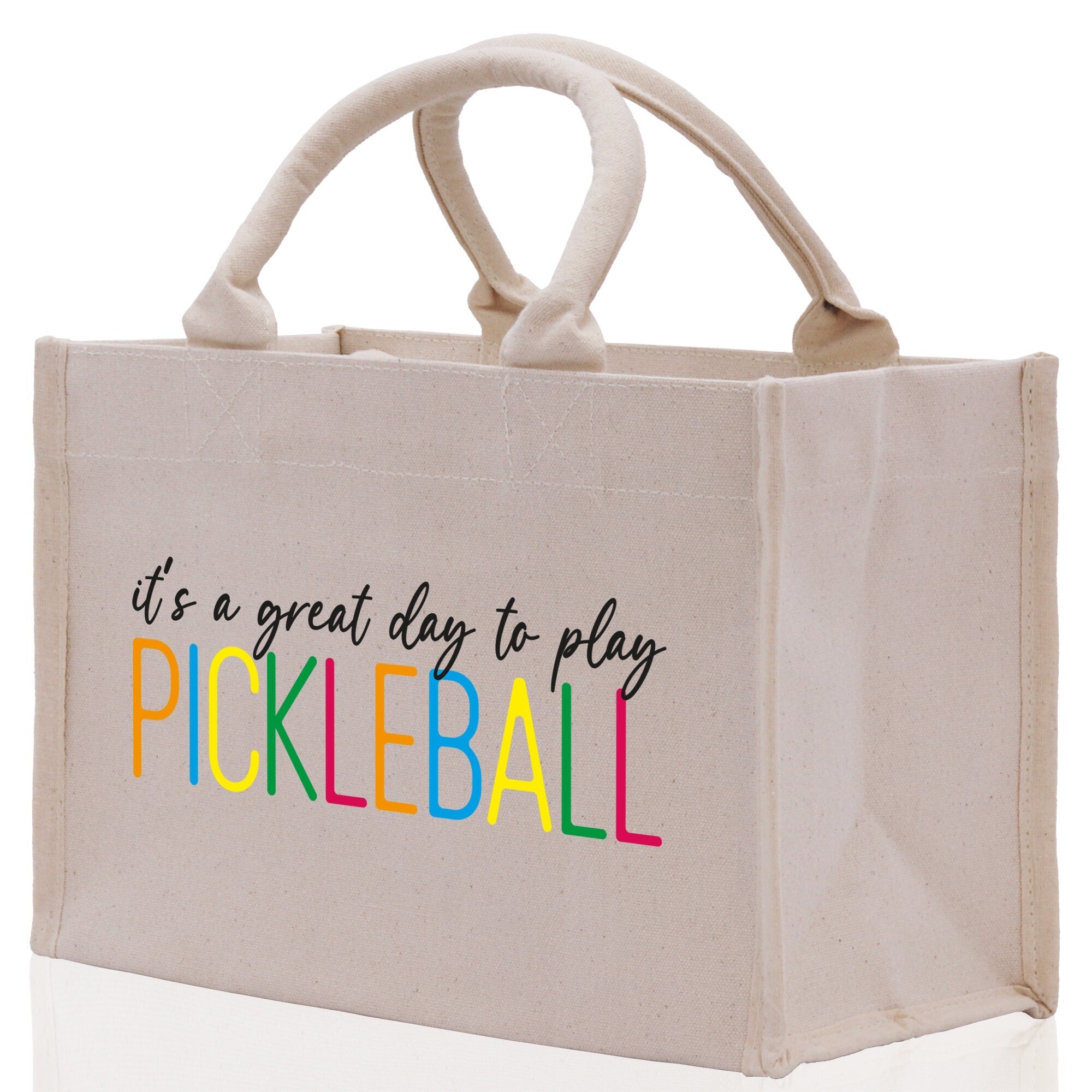 Pickleball Cotton Canvas Tote Bag Pickleball Party Favors Pickleball Player Gift Bag Pickleball Lovers Gift Bag Pickleball Gift Idea - Aaria Tees Aaria Tees