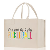 Pickleball Cotton Canvas Tote Bag Pickleball Party Favors Pickleball Player Gift Bag Pickleball Lovers Gift Bag Pickleball Gift Idea - Aaria Tees Aaria Tees