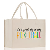 Pickleball Cotton Canvas Tote Bag Pickleball Party Favors Pickleball Player Gift Bag Pickleball Lovers Gift Bag Pickleball Gift Idea - Aaria Tees Aaria Tees
