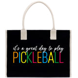 Pickleball Tote Bag Personalized Pickleball Party Favors Custom Pickleball Player Gift Pickleball Cotton Canvas Tote Bag - Aaria Tees Aaria Tees