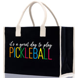 Pickleball Tote Bag Personalized Pickleball Party Favors Custom Pickleball Player Gift Pickleball Cotton Canvas Tote Bag - Aaria Tees Aaria Tees