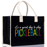 Pickleball Tote Bag Personalized Pickleball Party Favors Custom Pickleball Player Gift Pickleball Cotton Canvas Tote Bag - Aaria Tees Aaria Tees