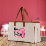 A Cure Worth Fighting For Cotton Canvas Tote Bag Cancer Support Group Tote Bag For Friends Motivational Gift Bag Cancer Awareness Tote Bag - Aaria Tees Aaria Tees