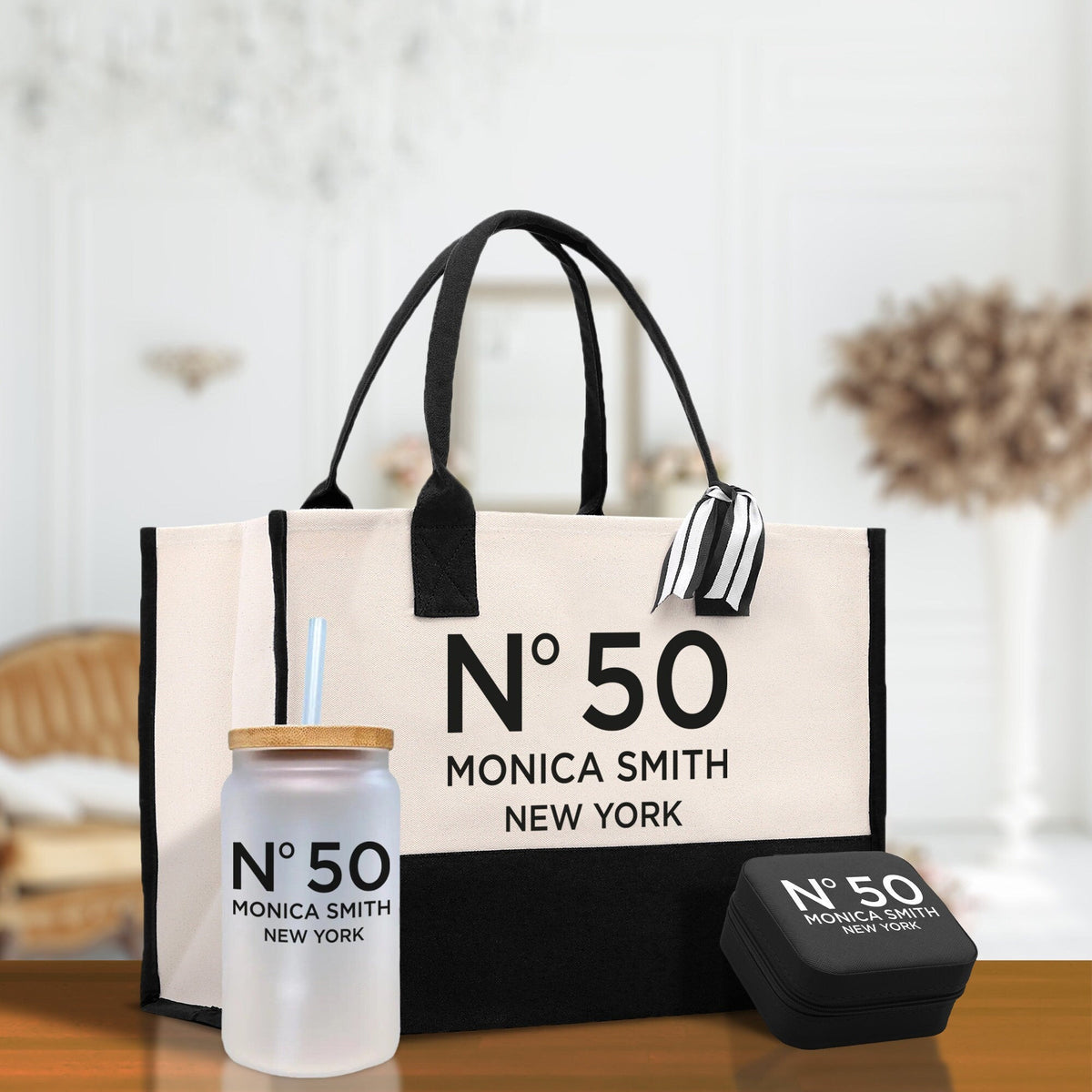 Birthday Celebration Personalized Gift Canvas Tote Bag with Name and State 40th 50th Birthday Gift Tote Bag for Her Custom Birthday Gift - Aaria Tees