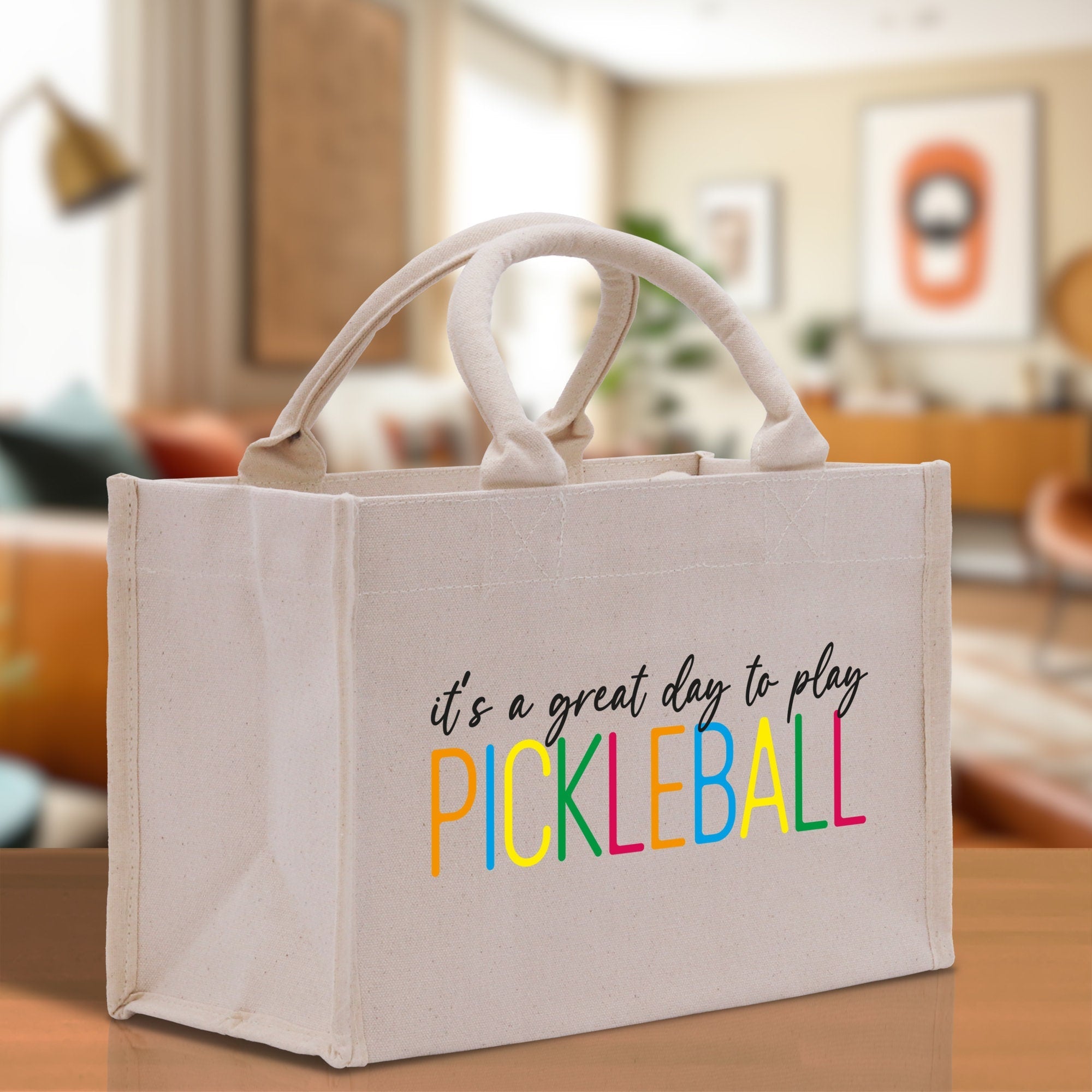 Pickleball Cotton Canvas Tote Bag Pickleball Party Favors Pickleball Player Gift Bag Pickleball Lovers Gift Bag Pickleball Gift Idea - Aaria Tees Aaria Tees