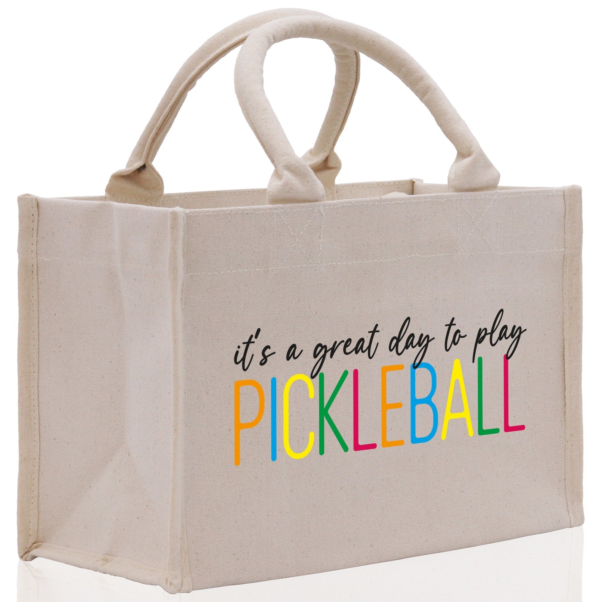 Pickleball Cotton Canvas Tote Bag Pickleball Party Favors Pickleball Player Gift Bag Pickleball Lovers Gift Bag Pickleball Gift Idea - Aaria Tees Aaria Tees
