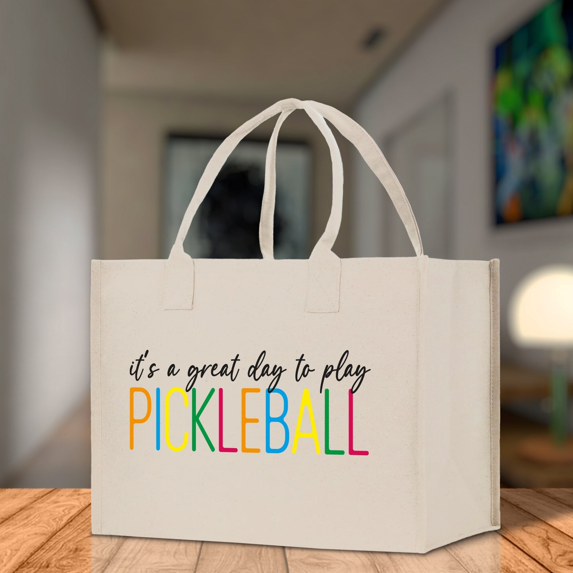 Pickleball Cotton Canvas Tote Bag Pickleball Party Favors Pickleball Player Gift Bag Pickleball Lovers Gift Bag Pickleball Gift Idea - Aaria Tees Aaria Tees