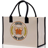 Cheers And Beers Cotton Canvas Tote Bag for German Octoberfest Beer Festival Party Bag Beer Lovers Gift Bag - Aaria Tees Aaria Tees