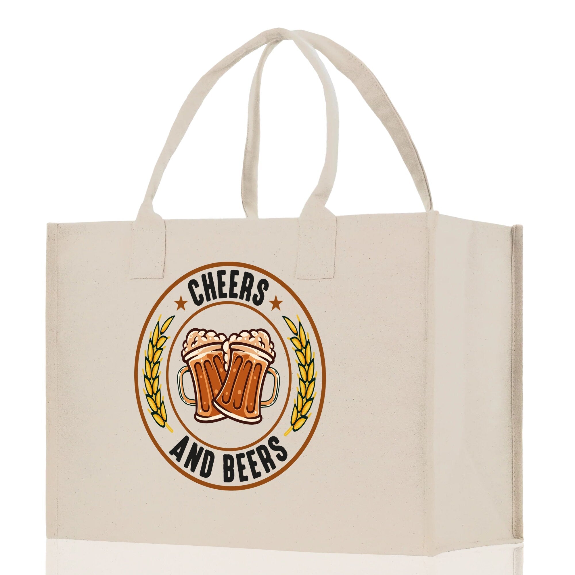 Cheers And Beers Cotton Canvas Tote Bag for German Octoberfest Beer Festival Party Bag Beer Lovers Gift Bag - Aaria Tees Aaria Tees