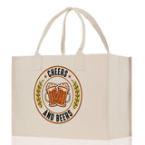 Cheers And Beers Cotton Canvas Tote Bag for German Octoberfest Beer Festival Party Bag Beer Lovers Gift Bag - Aaria Tees Aaria Tees