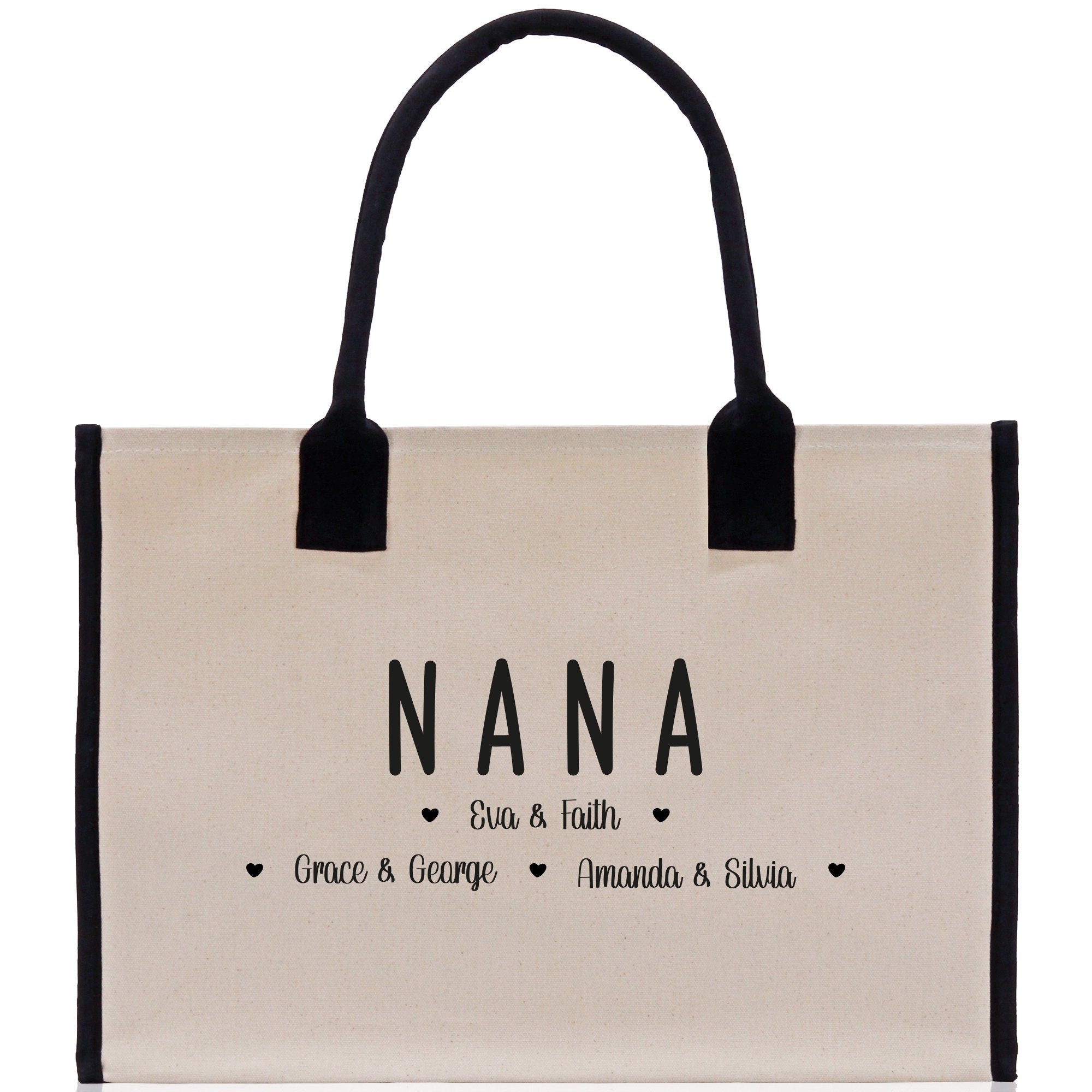 Nana Grandchild Kids Names Custom Grandma Tote Bag Grandma's Getaway Bag Gigi Bag Personalized Grandma Gift Bag Shopping Bag Mother Day Gift - Aaria Tees Aaria Tees