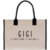 Gigi Grandchild Kids Names Custom Grandma Tote Bag Grandma's Getaway Bag Gigi Bag Personalized Grandma Gift Bag Shopping Bag Mother Day Gift - Aaria Tees Aaria Tees