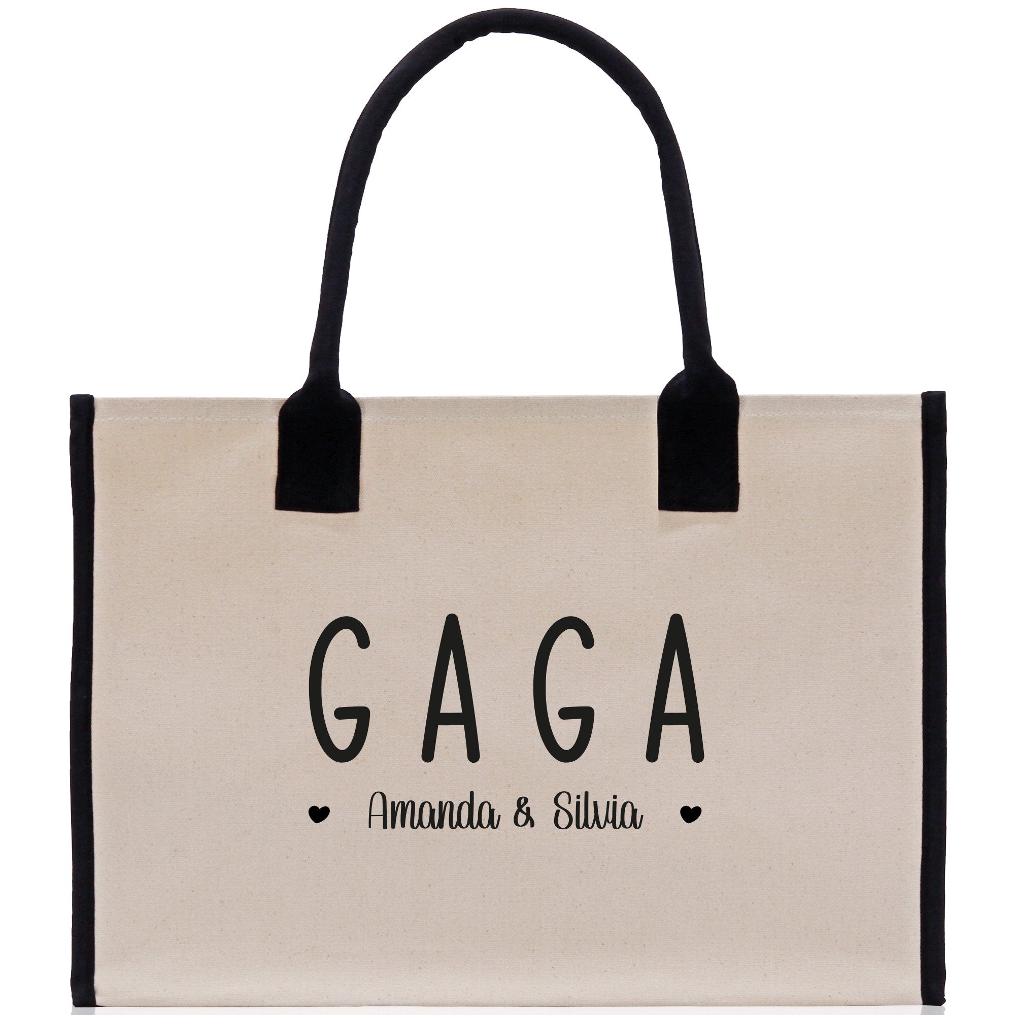 Gaga Grandchild Kids Names Custom Grandma Tote Bag Grandma's Getaway Bag Gigi Bag Personalized Grandma Gift Bag Shopping Bag Mother Day Gift - Aaria Tees Aaria Tees