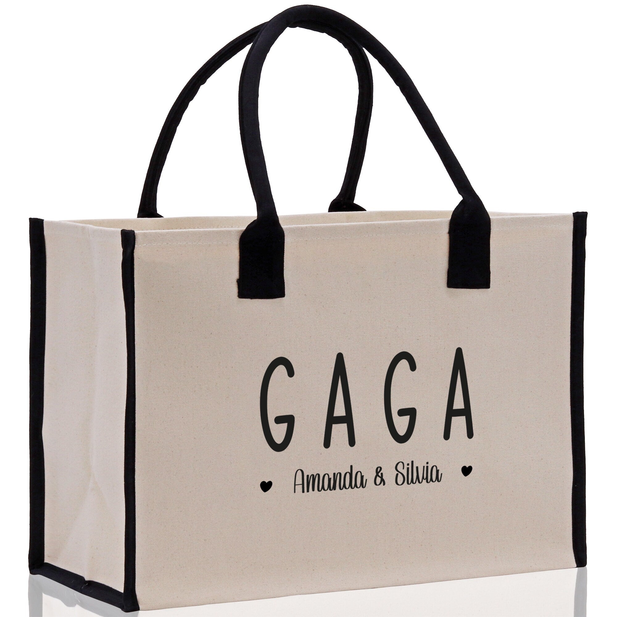 Gaga Grandchild Kids Names Custom Grandma Tote Bag Grandma's Getaway Bag Gigi Bag Personalized Grandma Gift Bag Shopping Bag Mother Day Gift - Aaria Tees Aaria Tees