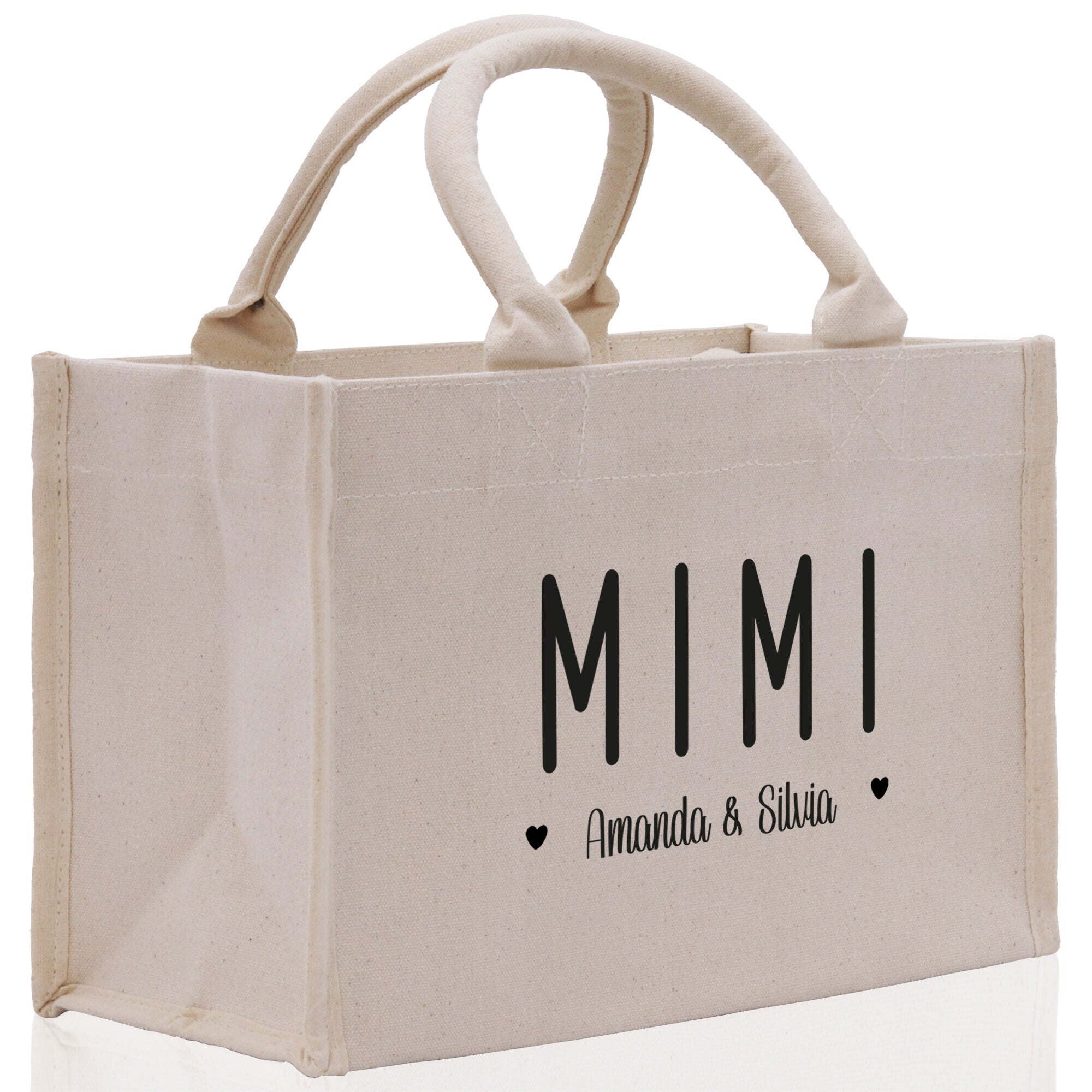 Mimi Grandchild Kids Names Custom Grandma Tote Bag Grandma's Getaway Bag Gigi Bag Personalized Grandma Gift Bag Shopping Bag Mother Day Gift - Aaria Tees Aaria Tees
