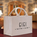 Gigi Grandchild Kids Names Custom Grandma Tote Bag Grandma's Getaway Bag Gigi Bag Personalized Grandma Gift Bag Shopping Bag Mother Day Gift - Aaria Tees Aaria Tees
