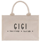 Gigi Grandchild Kids Names Custom Grandma Tote Bag Grandma's Getaway Bag Gigi Bag Personalized Grandma Gift Bag Shopping Bag Mother Day Gift - Aaria Tees Aaria Tees