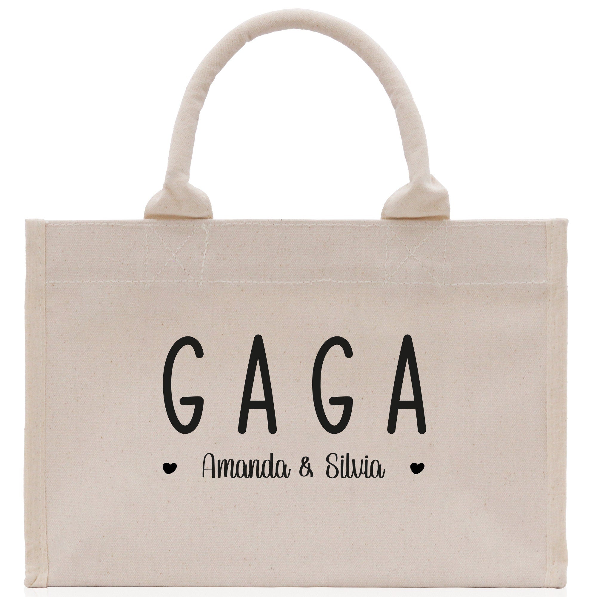 Gaga Grandchild Kids Names Custom Grandma Tote Bag Grandma's Getaway Bag Gigi Bag Personalized Grandma Gift Bag Shopping Bag Mother Day Gift - Aaria Tees Aaria Tees