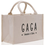 Gaga Grandchild Kids Names Custom Grandma Tote Bag Grandma's Getaway Bag Gigi Bag Personalized Grandma Gift Bag Shopping Bag Mother Day Gift - Aaria Tees Aaria Tees