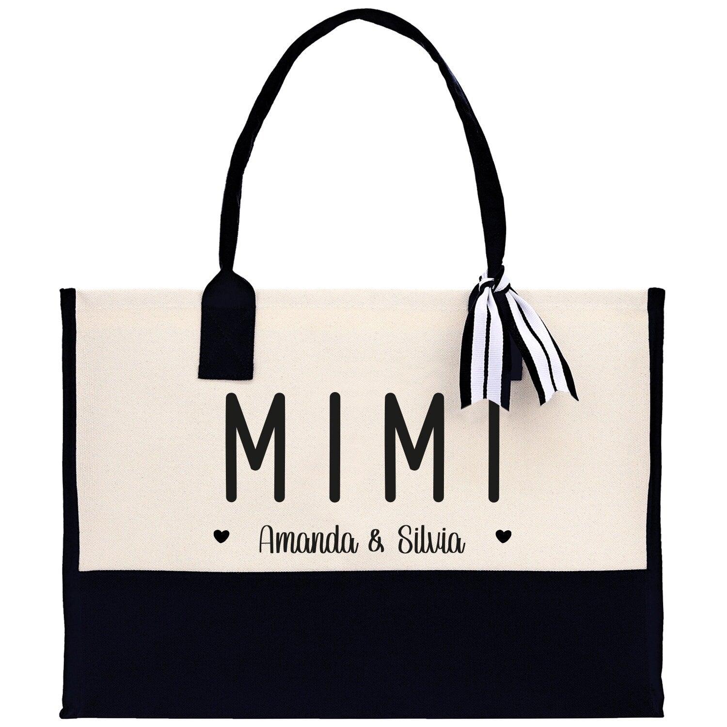Mimi Grandchild Kids Names Custom Grandma Tote Bag Grandma's Getaway Bag Gigi Bag Personalized Grandma Gift Bag Shopping Bag Mother Day Gift - Aaria Tees Aaria Tees