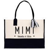 Mimi Grandchild Kids Names Custom Grandma Tote Bag Grandma's Getaway Bag Gigi Bag Personalized Grandma Gift Bag Shopping Bag Mother Day Gift - Aaria Tees Aaria Tees