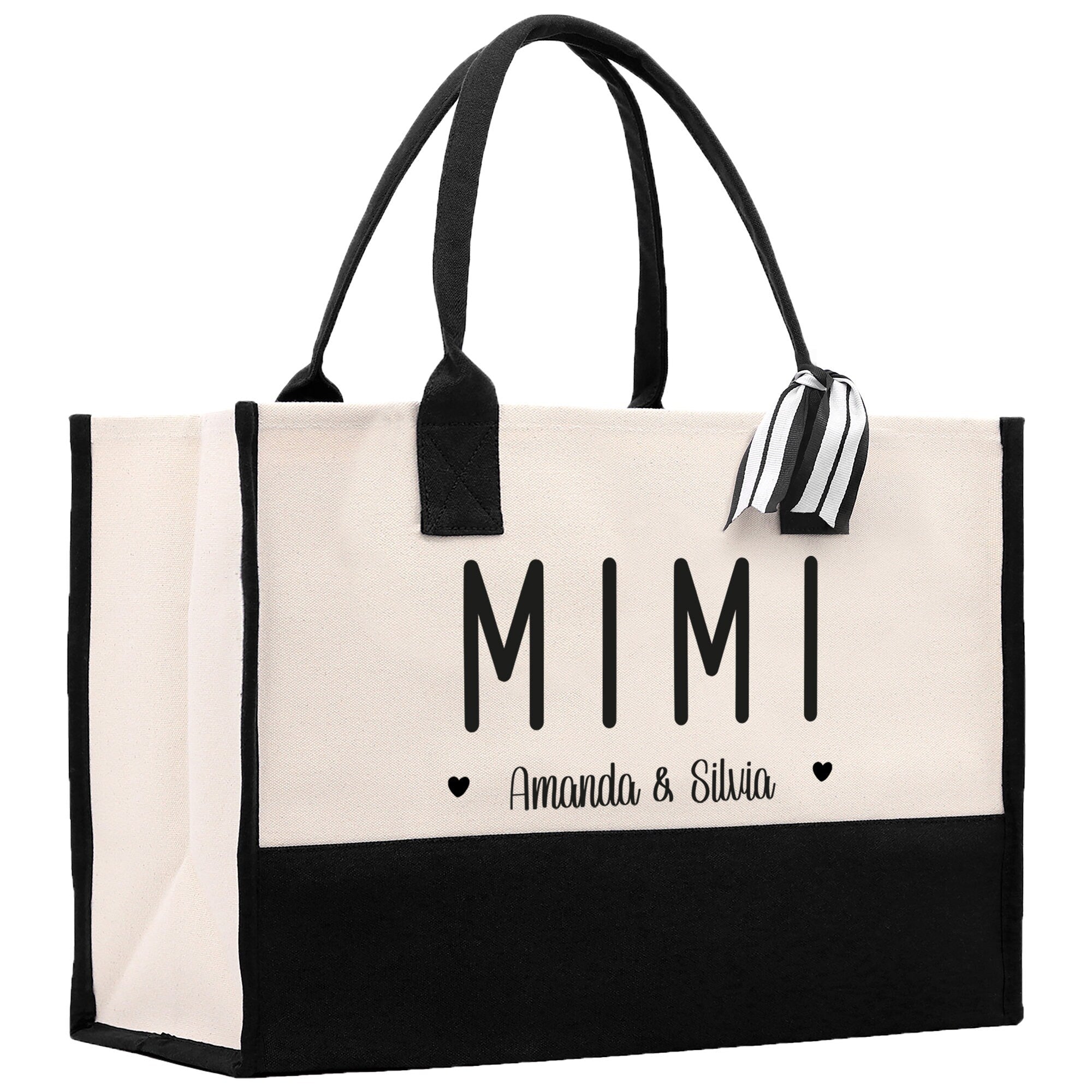 Mimi Grandchild Kids Names Custom Grandma Tote Bag Grandma's Getaway Bag Gigi Bag Personalized Grandma Gift Bag Shopping Bag Mother Day Gift - Aaria Tees Aaria Tees