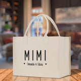 Mimi Grandchild Kids Names Custom Grandma Tote Bag Grandma's Getaway Bag Gigi Bag Personalized Grandma Gift Bag Shopping Bag Mother Day Gift - Aaria Tees Aaria Tees