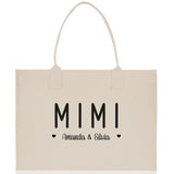 Mimi Grandchild Kids Names Custom Grandma Tote Bag Grandma's Getaway Bag Gigi Bag Personalized Grandma Gift Bag Shopping Bag Mother Day Gift - Aaria Tees Aaria Tees