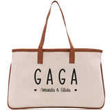 Gaga Grandchild Kids Names Custom Grandma Tote Bag Grandma's Getaway Bag Gigi Bag Personalized Grandma Gift Bag Shopping Bag Mother Day Gift - Aaria Tees Aaria Tees