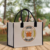 Cheers And Beers Cotton Canvas Tote Bag for German Octoberfest Beer Festival Party Bag Beer Lovers Gift Bag - Aaria Tees Aaria Tees