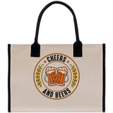 Cheers And Beers Cotton Canvas Tote Bag for German Octoberfest Beer Festival Party Bag Beer Lovers Gift Bag - Aaria Tees Aaria Tees